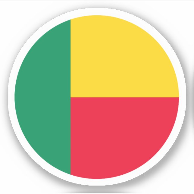 Benin Flag Round Sticker (Front)