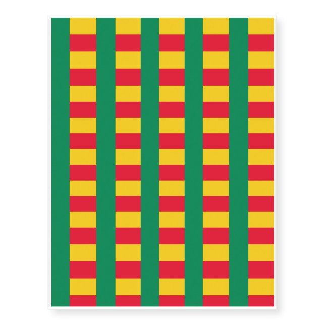 Benin Flag Temporary Tattoos (Front)
