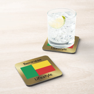 Benin Flag+Text Coaster