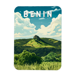 Benin Illustration Travel Art Vintage Magnet