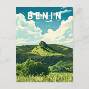 Benin Illustration Travel Art Vintage Postcard