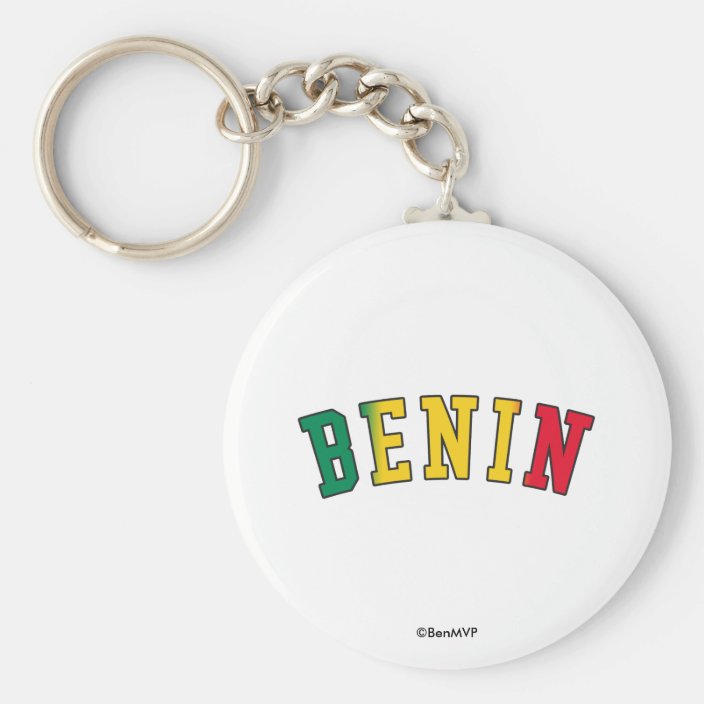 Benin in National Flag Colors Keychain