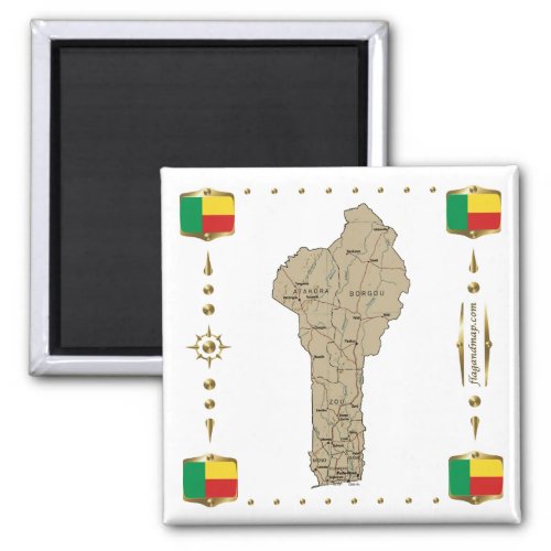 Benin Map  Flags Magnet