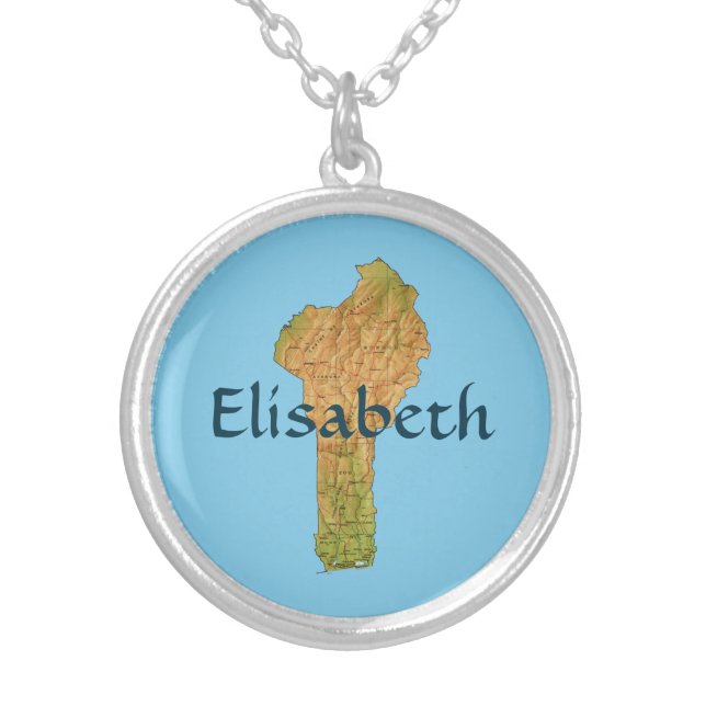 Benin Map + Name Necklace (Front)