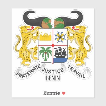 Benin National Coat Of Arms Patriotic Sticker | Zazzle