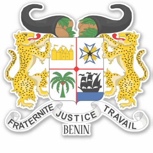 Benin National Coat Of Arms Patriotic Sticker