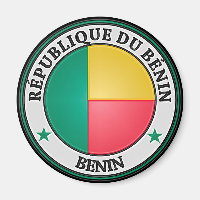 Benin  Round Emblem Magnet (Front)
