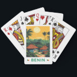 Benin Sunset Illustration Travel Art Vintage Poker Cards<br><div class="desc">Benin vector artwork design. Benin,  a culturally rich West African nation,  is known for its voodoo heritage,  historic royal palaces,  and diverse landscapes.</div>
