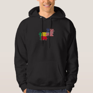 Benin USA Beninese American Flag Hoodie