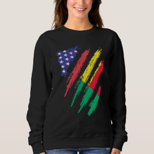 Beninese American Patriot Grown Heart Flag Stripes Sweatshirt