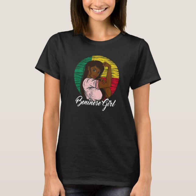 Beninese Flag Benin Beninese Girl   T-Shirt (Front)