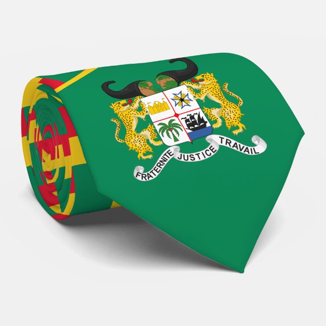 Beninese Flag & Coat of Arms, Flag of Benin Neck Tie (Rolled)