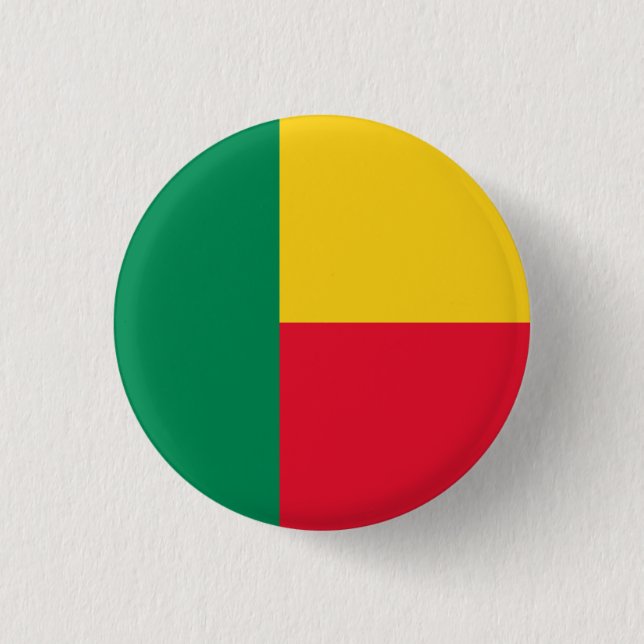 Beninese Flag, Flag of Benin Button (Front)