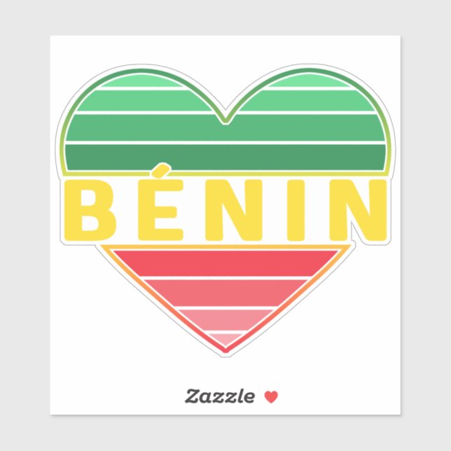 Beninese Heart, I Love Benin Sticker (Sheet)