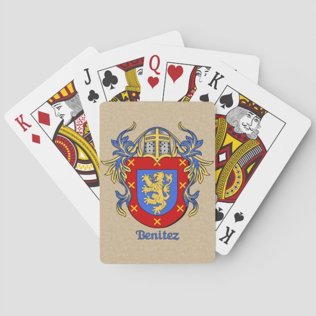 Benitez Heraldic Shield with Mantling Poker Cards (Back)