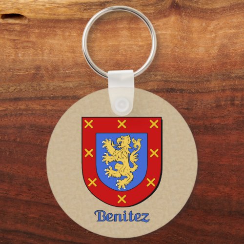 Benitez Historical Spanish Heraldic Shield  Keychain