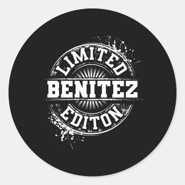 Benitez Surname Family Tree Reunion Classic Round Sticker (Front)