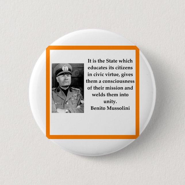 Benito Mussolini Button (Front)