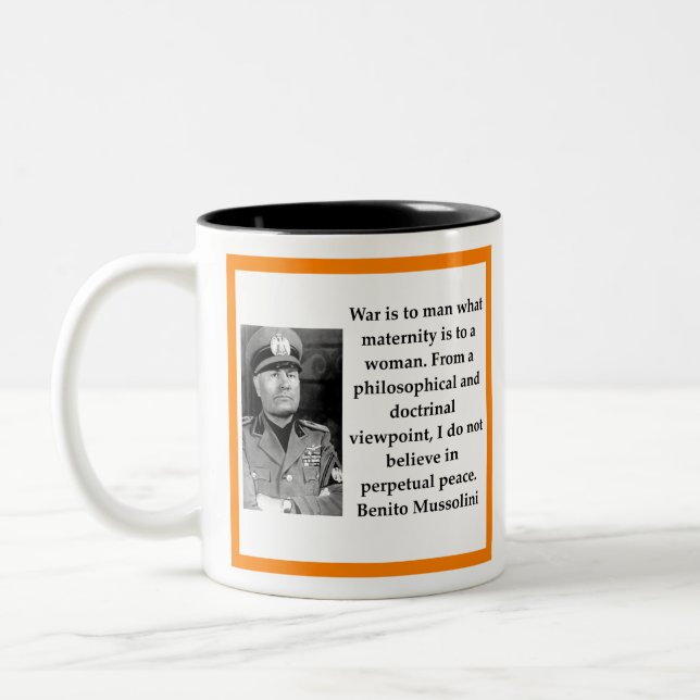 Benito Mussolini Two-Tone Coffee Mug (Left)