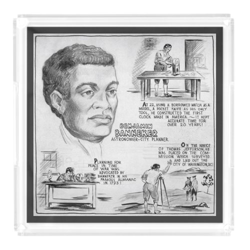 Benjamin Banneker Black American Scientist Acrylic Tray