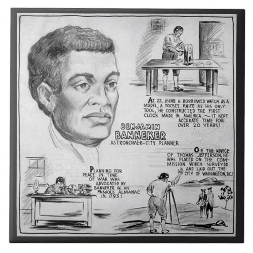 Benjamin Banneker Black American Scientist Ceramic Tile