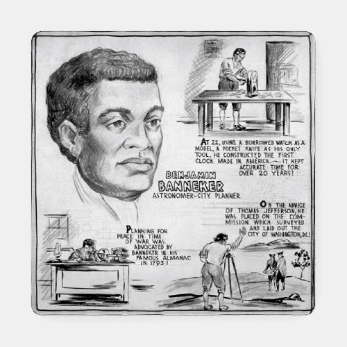 Benjamin Banneker Black American Scientist Coaster Set