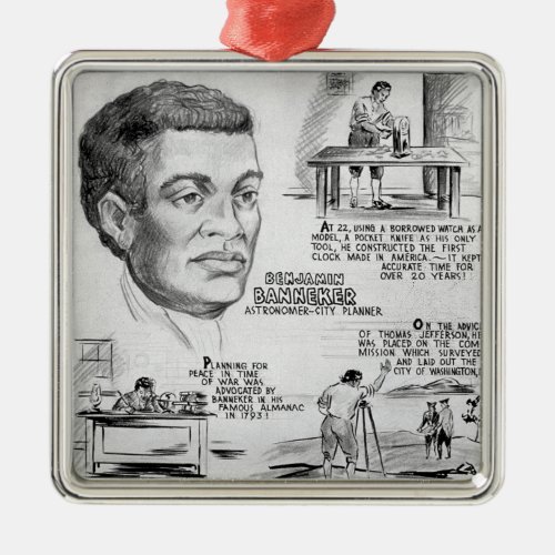 Benjamin Banneker Black American Scientist Metal Ornament