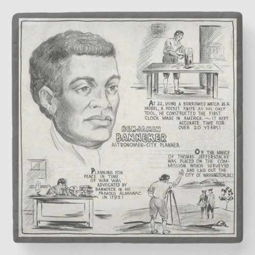 Benjamin Banneker Black American Scientist Stone Coaster