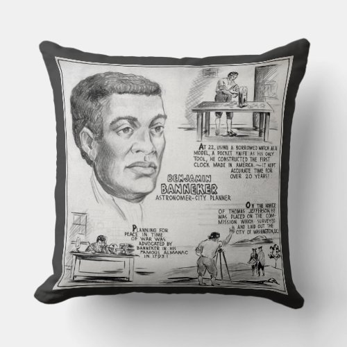 Benjamin Banneker Black American Scientist Throw Pillow