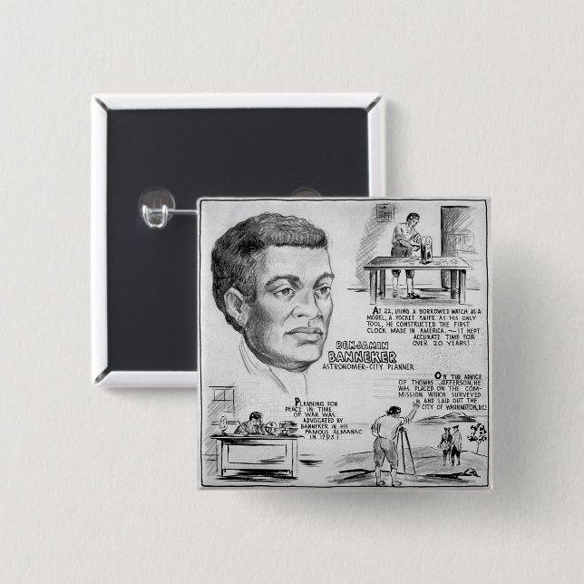 Benjamin Banneker: Black Scientist & Revolutionary Button (Front & Back)