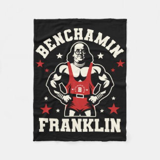 Benjamin Benchamin Franklin Bench Press Bodybuildi Fleece Blanket
