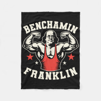 Benjamin Benchamin Franklin Bench Press Bodybuildi Fleece Blanket