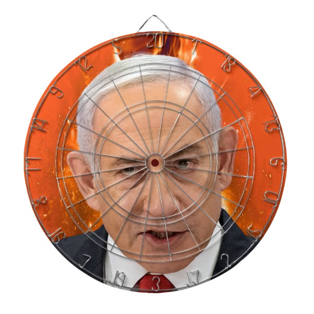 Benjamin "Bibi" Netanyahu Prime Minister of Israel Dart Board (Front)