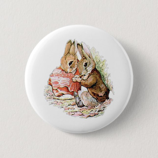 Benjamin Bunny and Peter Rabbit plan their raid Button (Front)