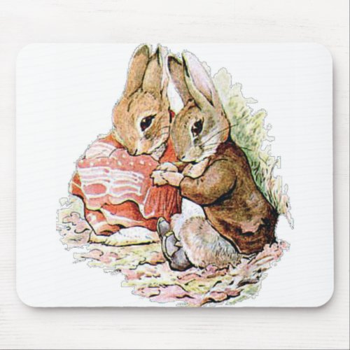 Benjamin Bunny and Peter Rabbit plan their raid Mouse Pad