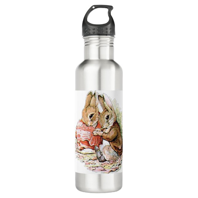 Benjamin Bunny and Peter Rabbit plan their raid Stainless Steel Water Bottle (Front)
