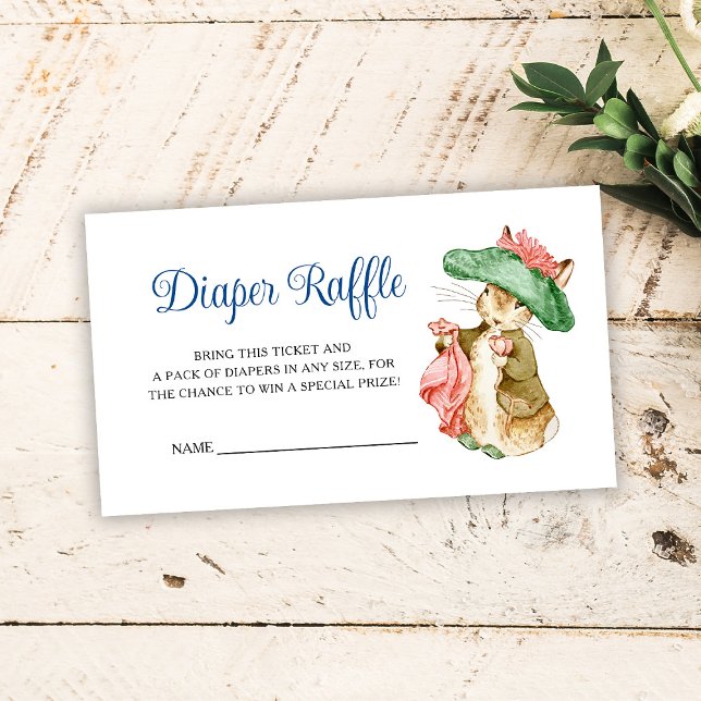 Benjamin Bunny Baby Shower Diaper Raffle Enclosure Card (Creator Uploaded)