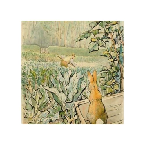 Benjamin Bunny Watches Farmer Brown by Beatrix P Wood Wall Art