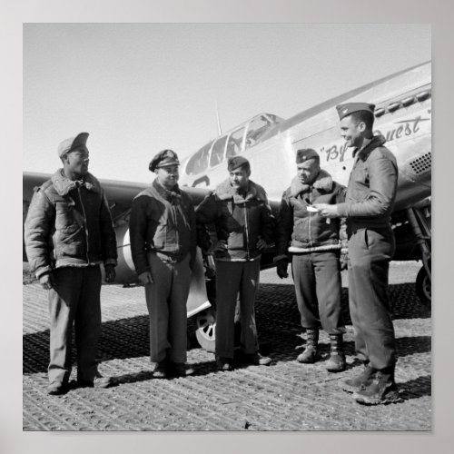 Benjamin Davis and other Tuskegee Airmen Poster