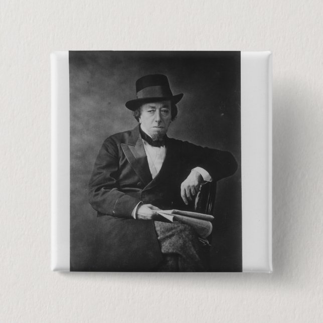 Benjamin Disraeli, 1st Earl of Beaconsfield Button (Front)