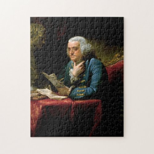 Benjamin Franklin _ 1767 Painting by David Martin Jigsaw Puzzle