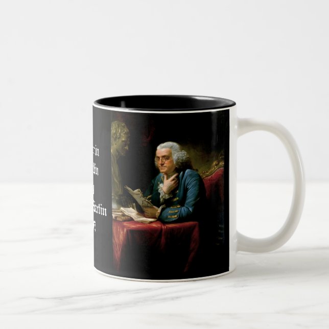 Benjamin Franklin - 1967 Painting by David Martin Two-Tone Coffee Mug (Right)
