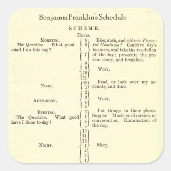 Benjamin Franklin Autobiography Schedule Stickers by LiteraryLasts at Zazzle