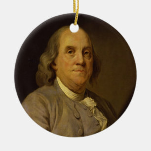 Benjamin Franklin by Joseph-Siffred Duplessis Ceramic Ornament
