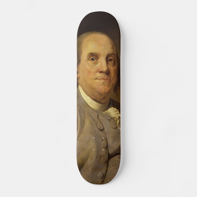 Benjamin Franklin by Joseph Siffred Duplessis Skateboard Deck (Front)