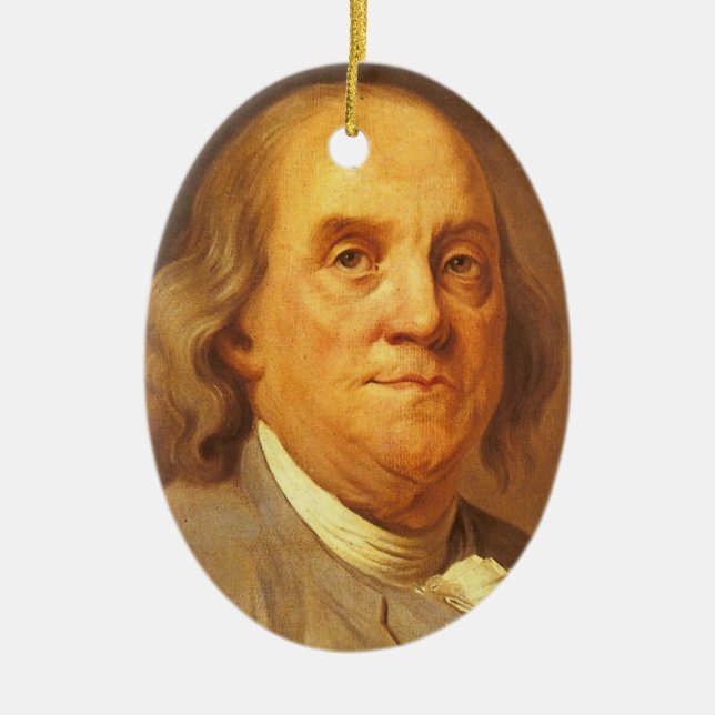 Benjamin Franklin Ceramic Ornament (Front)