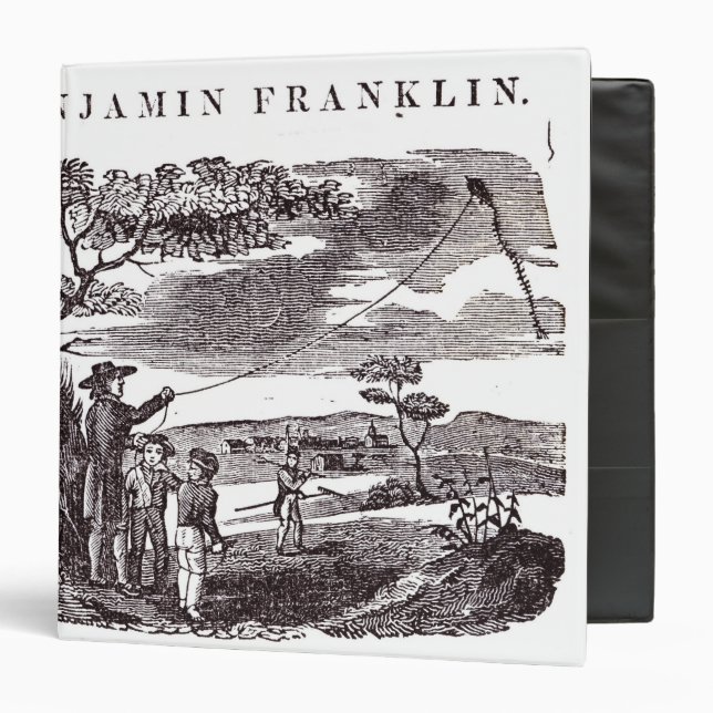 Benjamin Franklin  Conducts his Kite Experiment 3 Ring Binder (Front/Inside)