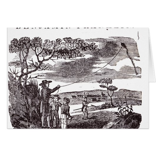 Benjamin Franklin  Conducts his Kite Experiment Cards (Front Horizontal)