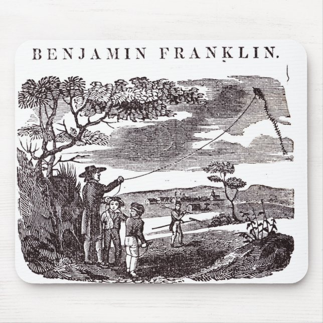 Benjamin Franklin  Conducts his Kite Experiment Mouse Pad (Front)