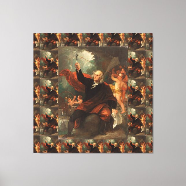 Benjamin Franklin Drawing Electricity from the Sky Canvas Print (Front)